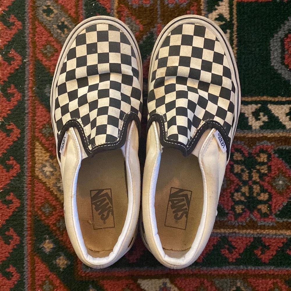 Kids checker B&W Vans!